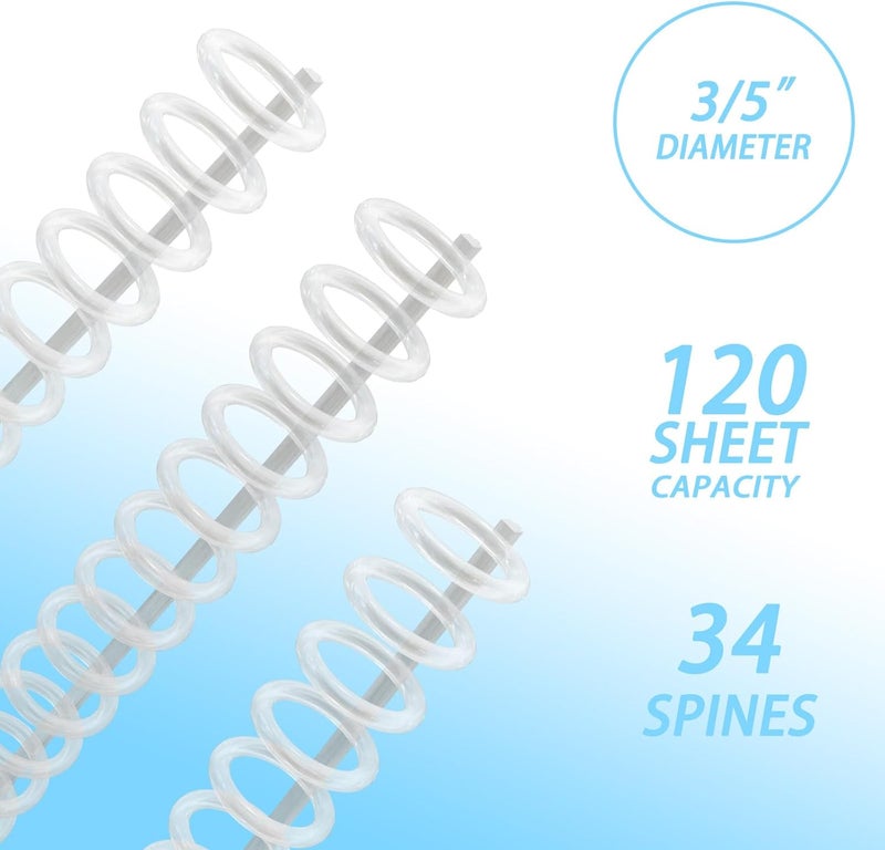 RAYSON Click Binding Spines, 3:1 Pitch, Clear, Binds Up to 120 Sheets, Compatible with A4 and Letter Size Paper, 30-Pack, Reclosable Binding Combs for Presentations & Reports - Image 2